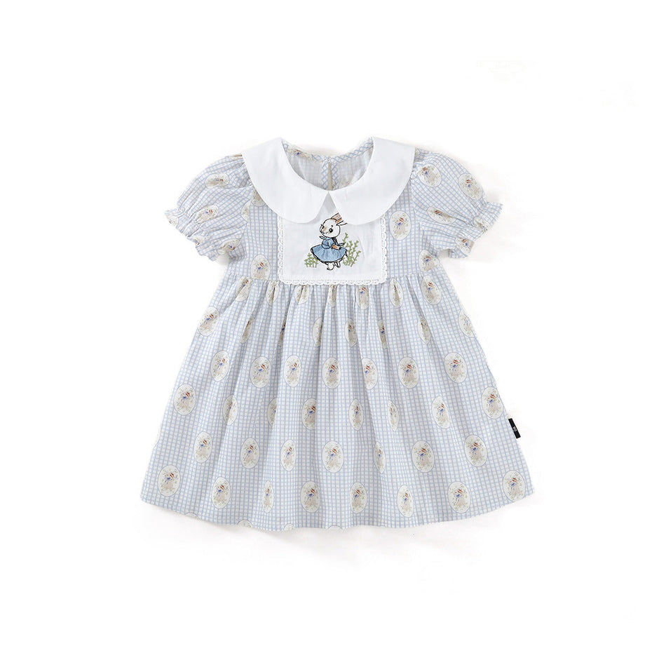 Girls Plaid Animal Embroidery Dress Summer 2026 – Summer Kids Fashion Nepal | Tudoholic
