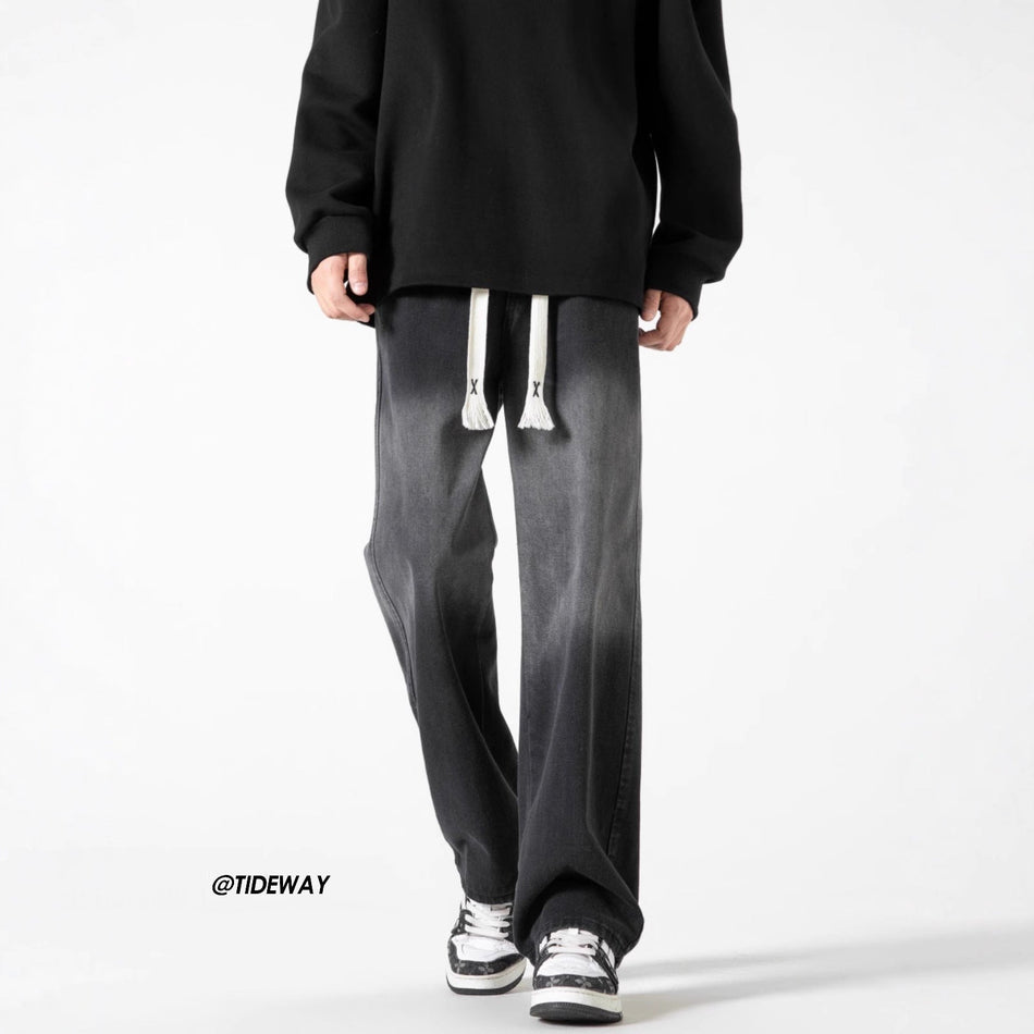 Men's Gradient Color Retro Wide-Leg Jeans