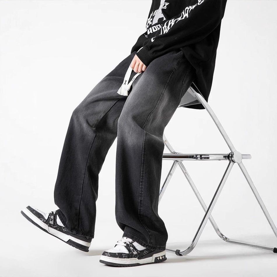 Men's Gradient Color Retro Wide-Leg Jeans