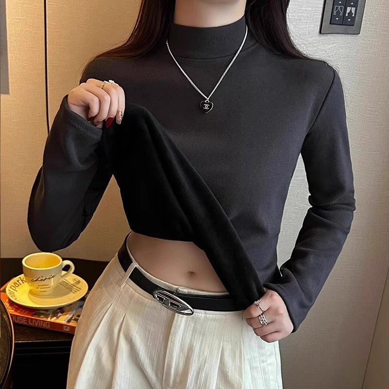 Fleece Thick Turtleneck Velvet Women Winter Top