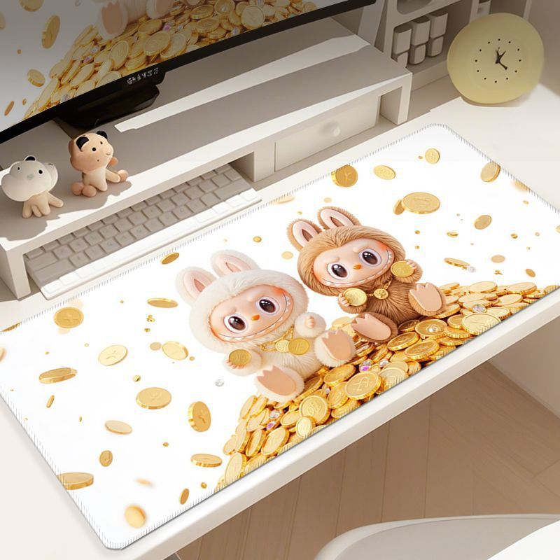 Labubu Gold Coin Extra Large Cute Mouse Pad Desk Mat