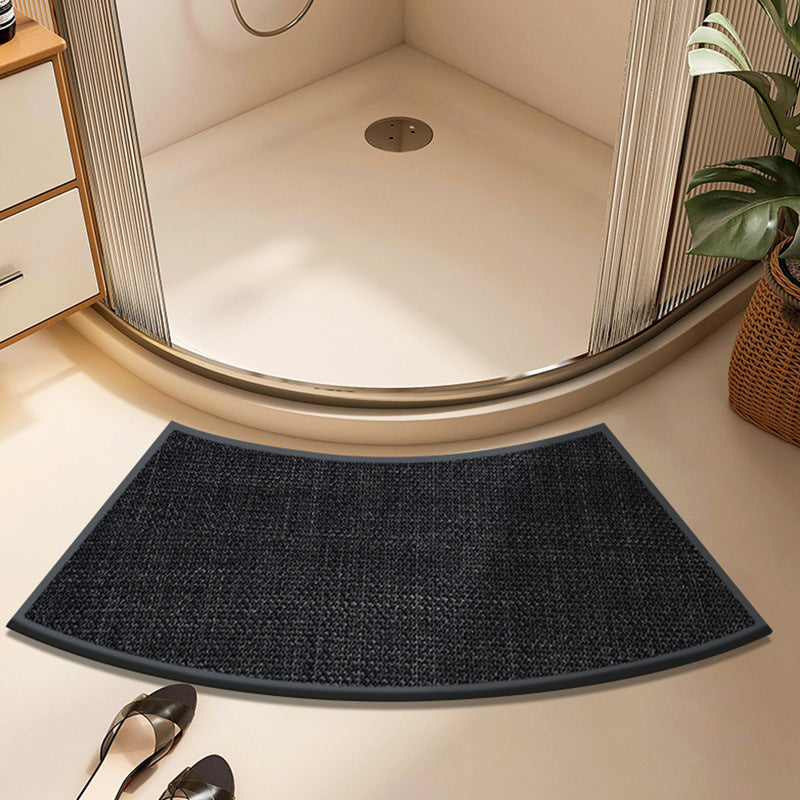 "Boho-Luxe" Imitation Linen Woven Arc Bathroom Mat
