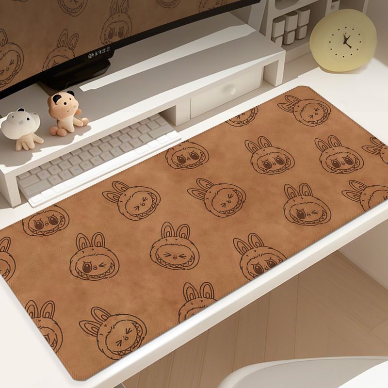 Labubu Retro Brown Oversized Mouse Pad Desk Mat