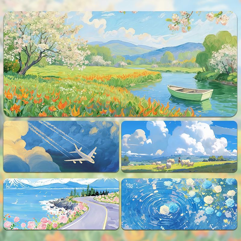 Oil Painting Scenic Oversized Mouse Pad Desk Mat