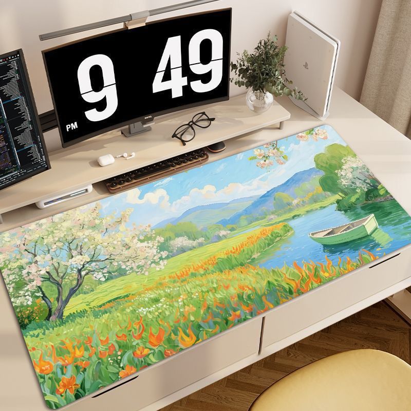 Oil Painting Scenic Oversized Mouse Pad Desk Mat