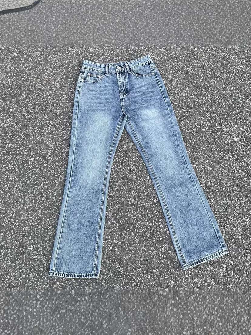Men's Marble Washed Slim Fit Retro Jeans