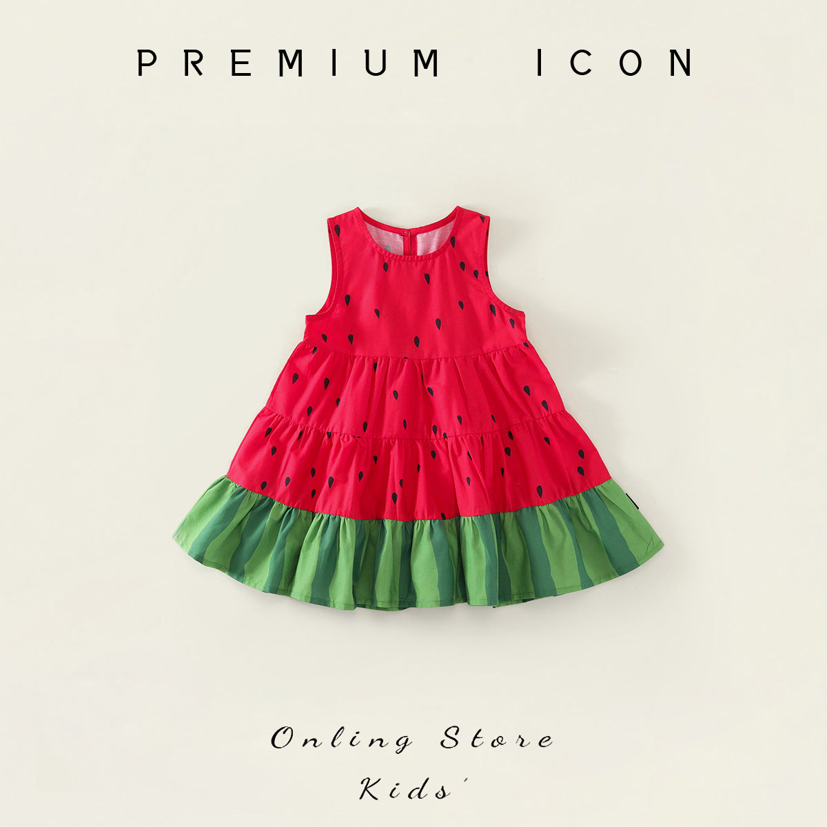 Girls Red Watermelon Summer Vest Dress 2025 Sweet Style – Summer Kids Fashion Nepal | Tudoholic