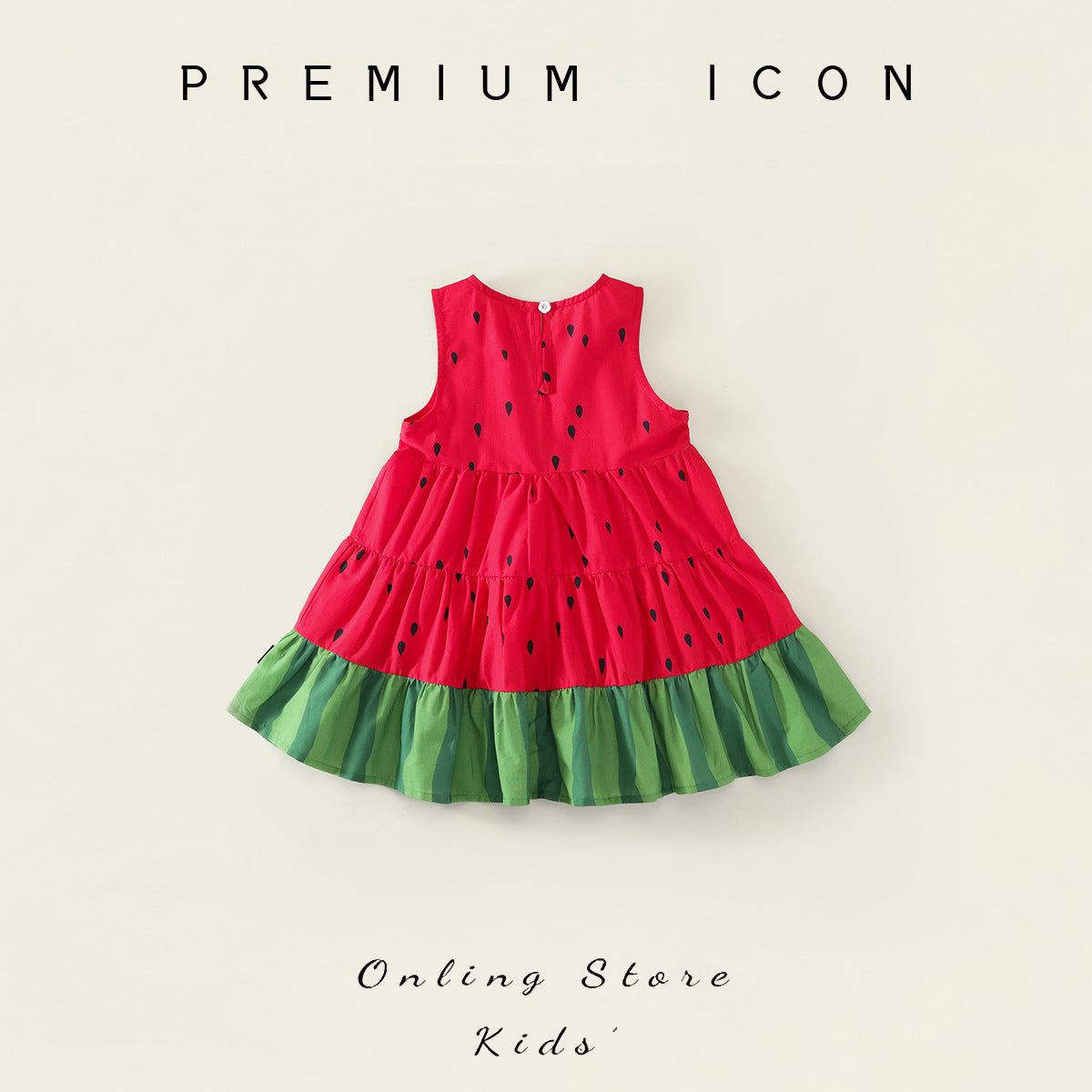 Girls Red Watermelon Summer Vest Dress 2025 Sweet Style – Summer Kids Fashion Nepal | Tudoholic