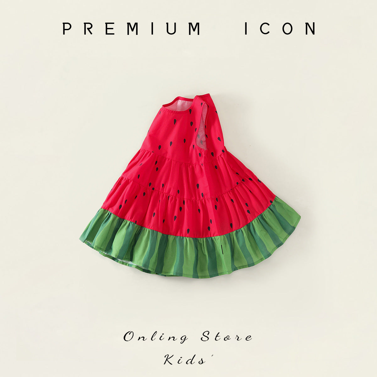 Girls Red Watermelon Summer Vest Dress 2025 Sweet Style – Summer Kids Fashion Nepal | Tudoholic