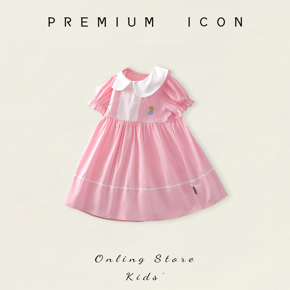 Girls Doll Collar Cotton Dress 2026 Summer Princess – Summer Kids Fashion Nepal | Tudoholic