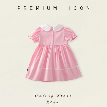 Girls Doll Collar Cotton Dress 2026 Summer Princess – Summer Kids Fashion Nepal | Tudoholic