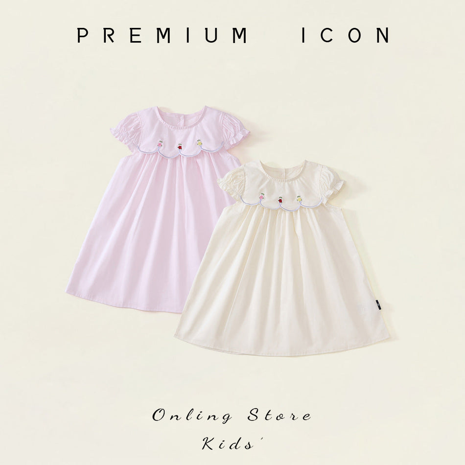 Girls French Rose Embroidered Summer Dress 2025 – Summer Kids Fashion Nepal | Tudoholic