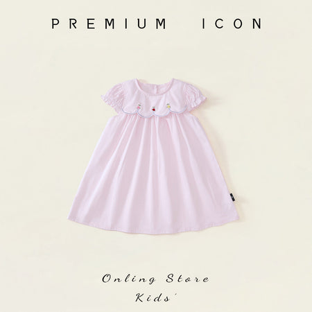 Girls French Rose Embroidered Summer Dress 2025 – Summer Kids Fashion Nepal | Tudoholic