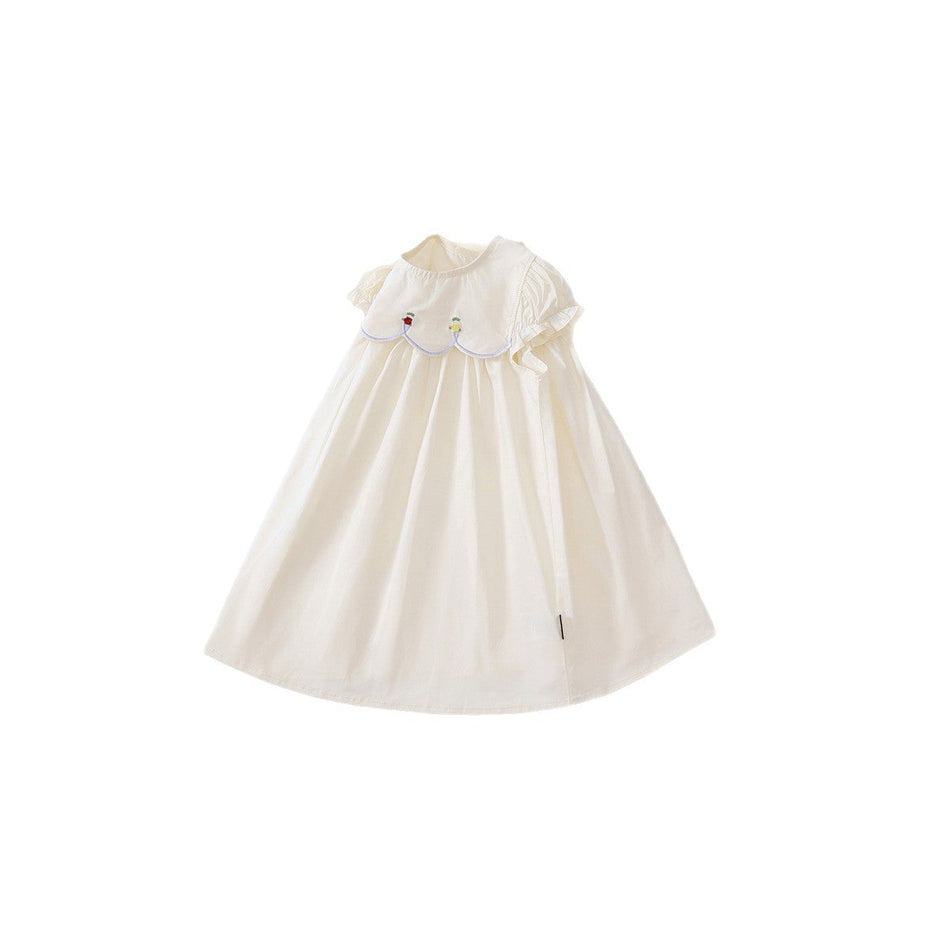 Girls French Rose Embroidered Summer Dress 2025 – Summer Kids Fashion Nepal | Tudoholic