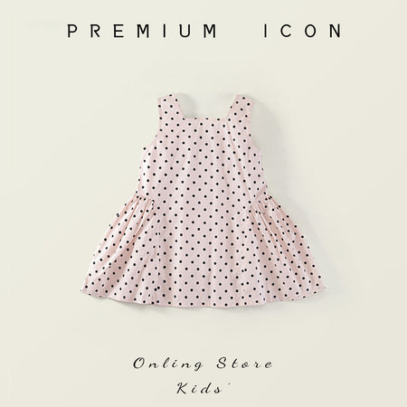 Girls Polka Dot Bow Summer Dress Korean Style – Summer Kids Fashion Nepal | Tudoholic