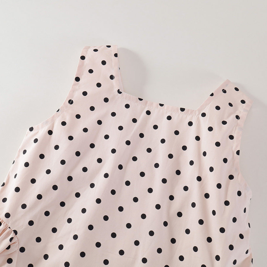 Girls Polka Dot Bow Summer Dress Korean Style – Summer Kids Fashion Nepal | Tudoholic