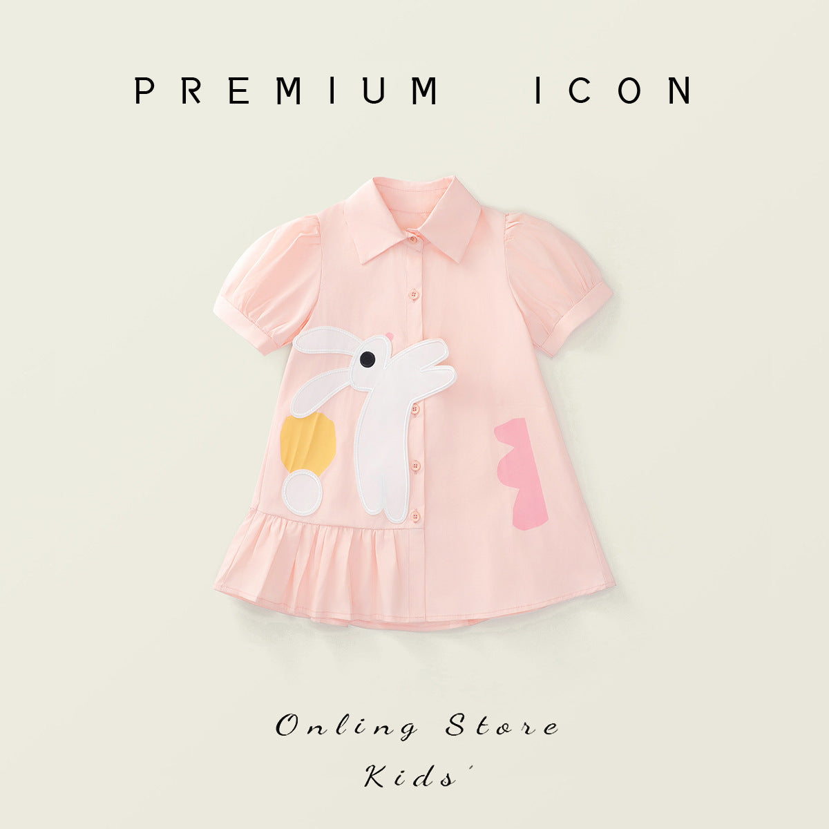 Girls Pink Bunny Summer Dress Korean Style – Summer Kids Fashion Nepal | Tudoholic
