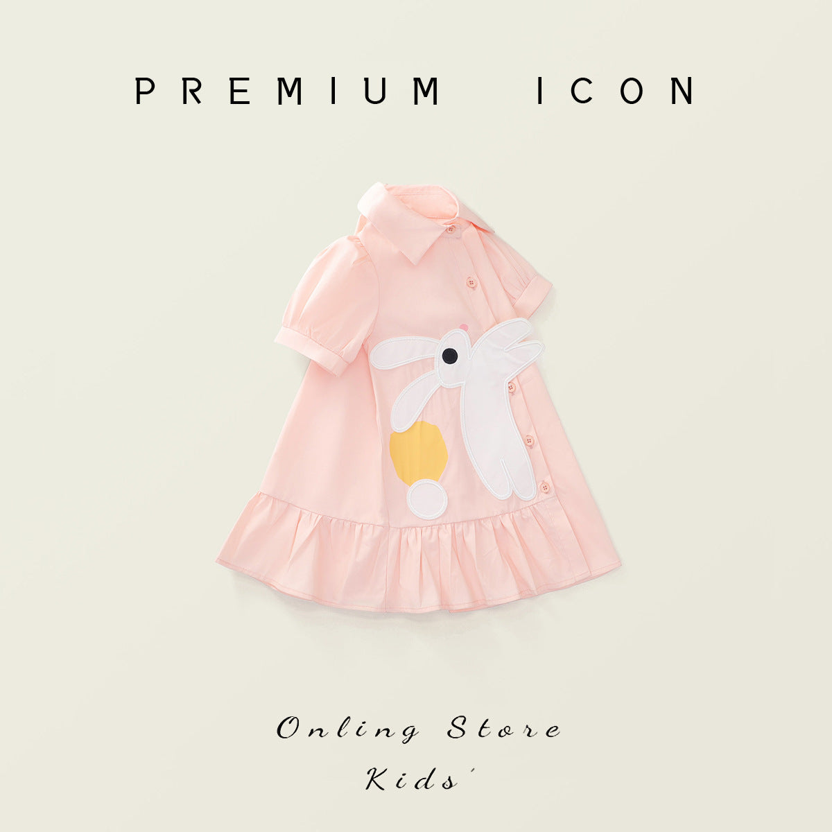 Girls Pink Bunny Summer Dress Korean Style – Summer Kids Fashion Nepal | Tudoholic
