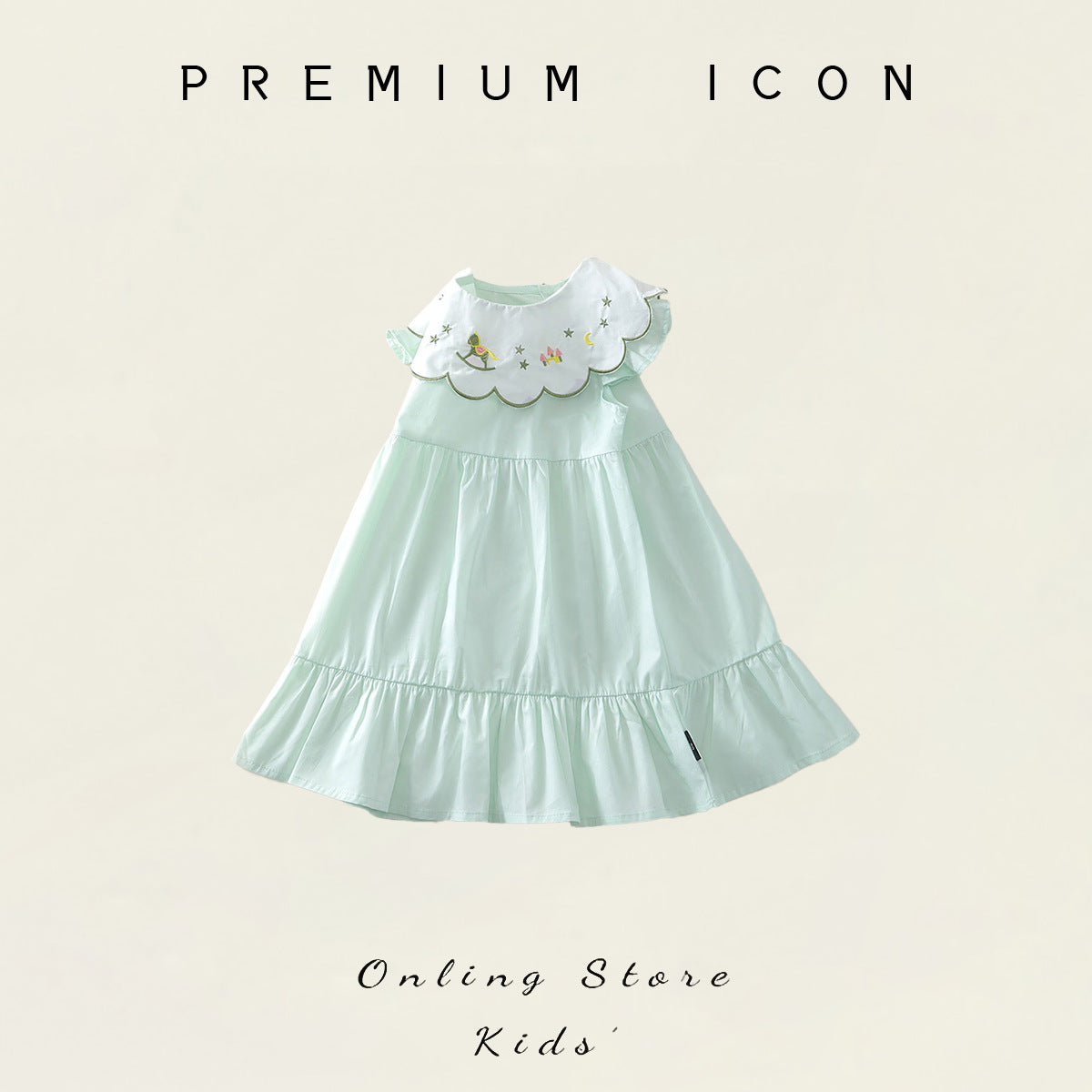Girls Embroidered Lapel Cake Dress Summer Style – Summer Kids Fashion Nepal | Tudoholic