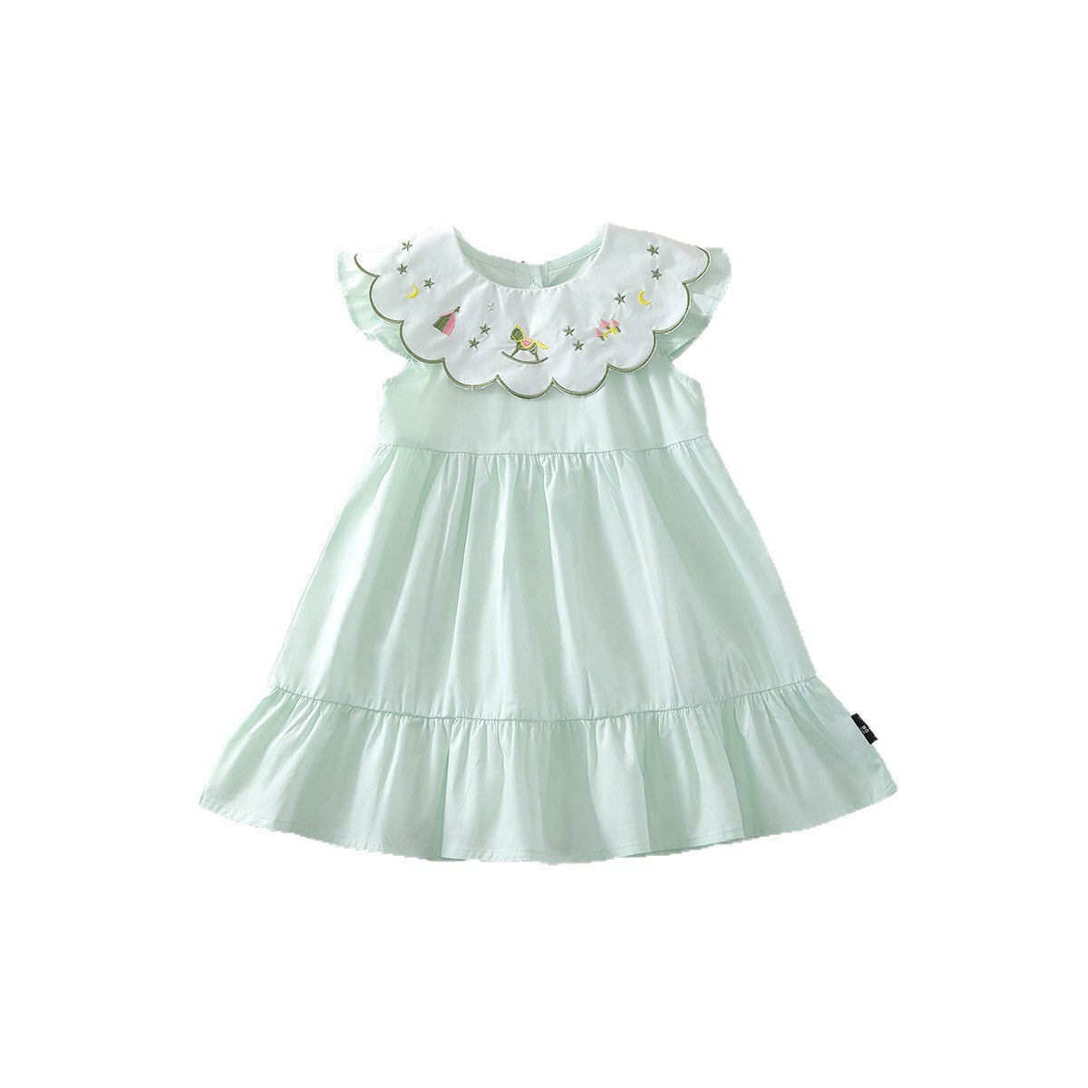 Girls Embroidered Lapel Cake Dress Summer Style – Summer Kids Fashion Nepal | Tudoholic