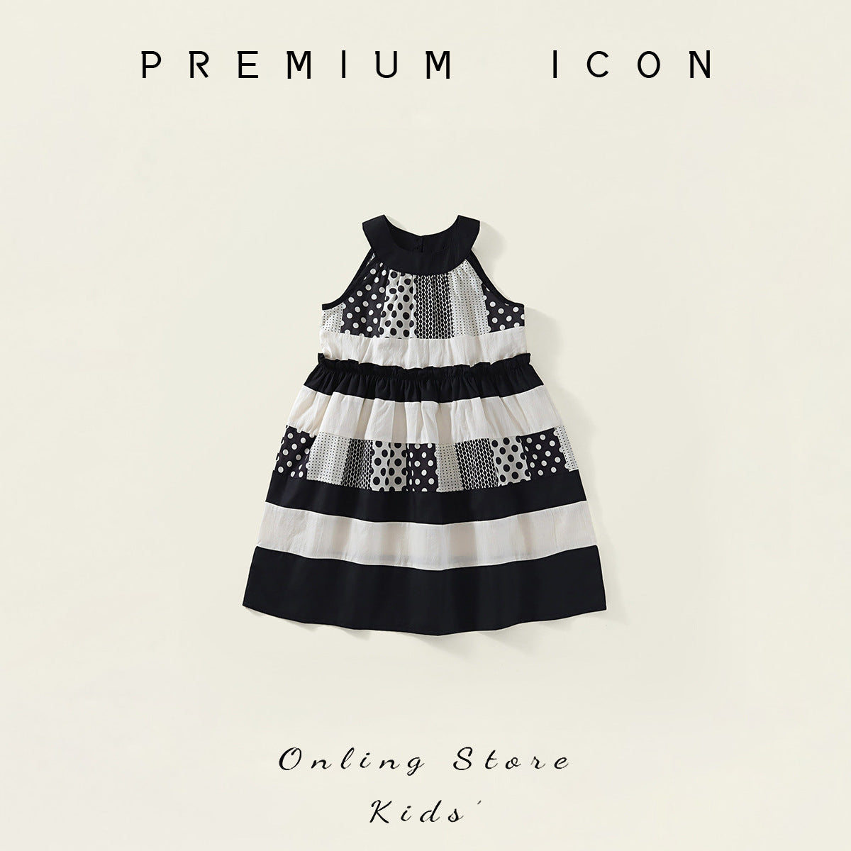 Girls Dot Stitch Halter Dress Elegant Summer Style – Summer Kids Fashion Nepal | Tudoholic