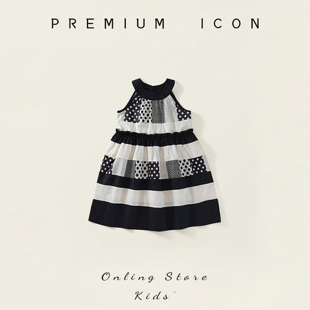Girls Dot Stitch Halter Dress Elegant Summer Style – Summer Kids Fashion Nepal | Tudoholic