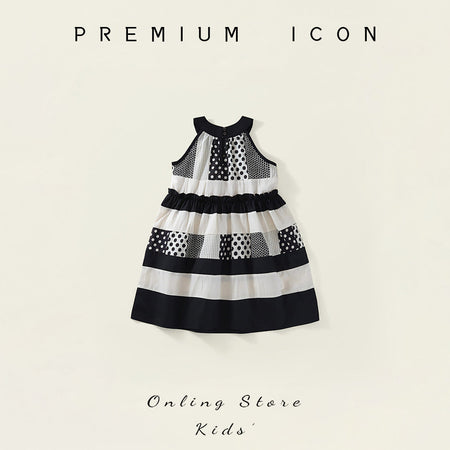 Girls Dot Stitch Halter Dress Elegant Summer Style – Summer Kids Fashion Nepal | Tudoholic