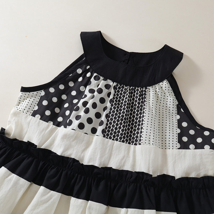 Girls Dot Stitch Halter Dress Elegant Summer Style – Summer Kids Fashion Nepal | Tudoholic
