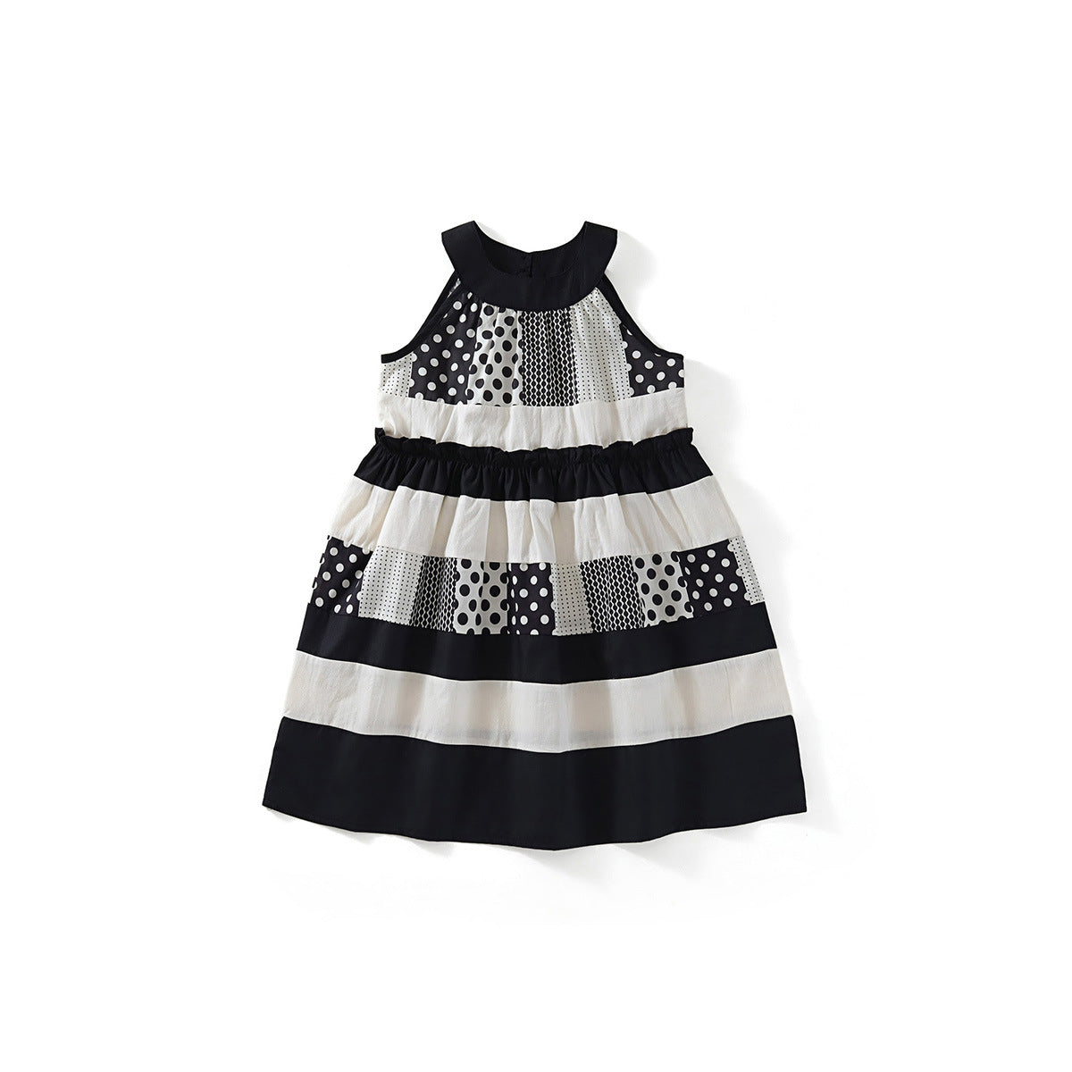 Girls Dot Stitch Halter Dress Elegant Summer Style – Summer Kids Fashion Nepal | Tudoholic