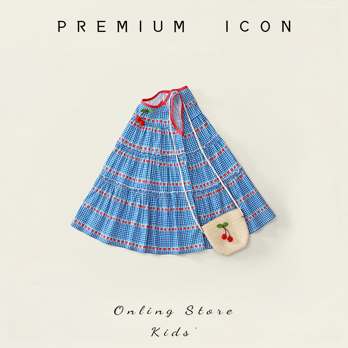 Baby Girl Cherry Plaid Sleeveless Dress with Bag – Toddler Fashion Nepal | Tudoholic