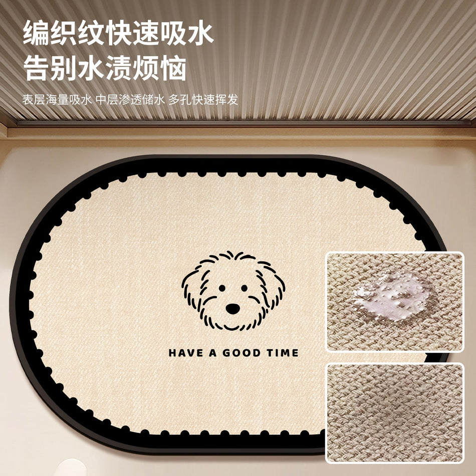 "Linen-Luxe" Series: Cute Cartoon Soft Diatom Mud Mat