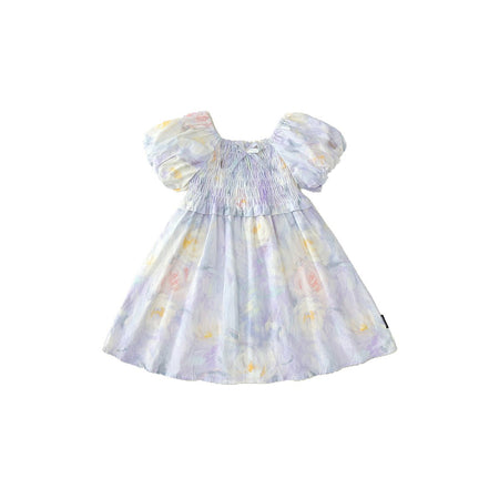 Girls Floral Square Neck Puff Sleeve Summer Dress – Summer Kids Fashion Nepal | Tudoholic