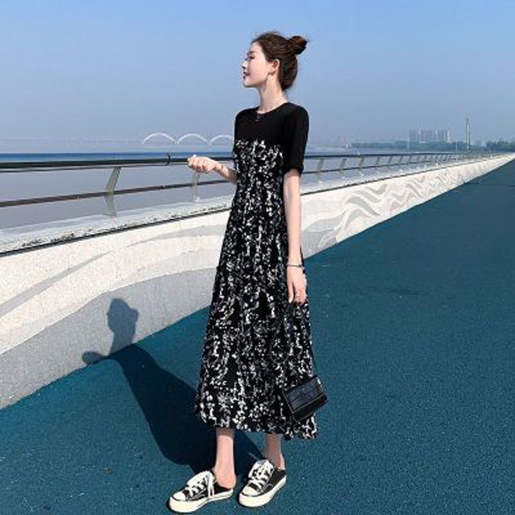 Floral Hepburn Style Midi Dress for Women