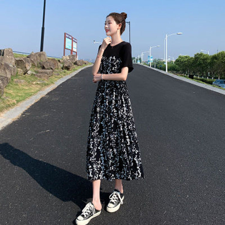 Floral Hepburn Style Midi Dress for Women