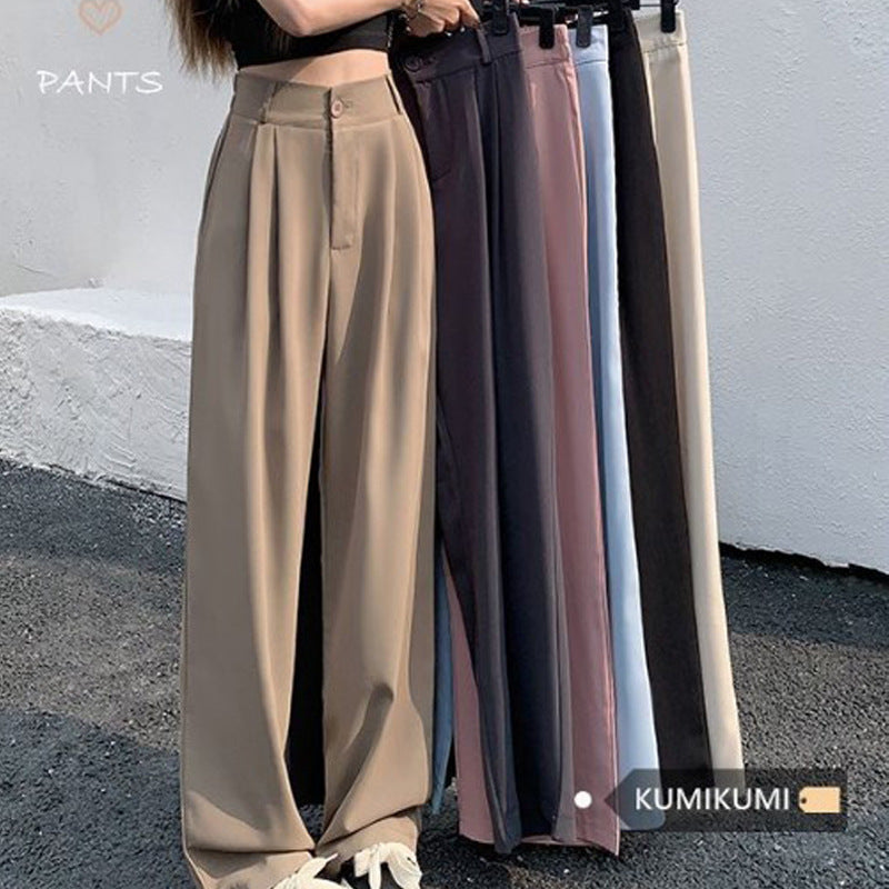 High Waist Wide Leg Black Pants for Women