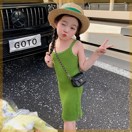 Girls Knitted Suspender Skirt Korean Summer Style – Summer Kids Fashion Nepal | Tudoholic