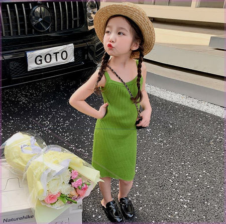 Girls Knitted Suspender Skirt Korean Summer Style – Summer Kids Fashion Nepal | Tudoholic