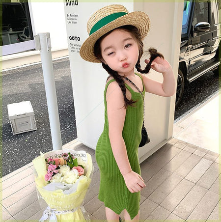 Girls Knitted Suspender Skirt Korean Summer Style – Summer Kids Fashion Nepal | Tudoholic
