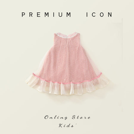 Girls Pink Sequin Bow Princess Dress Korean Style – Kids Fashion Nepal | Tudoholic