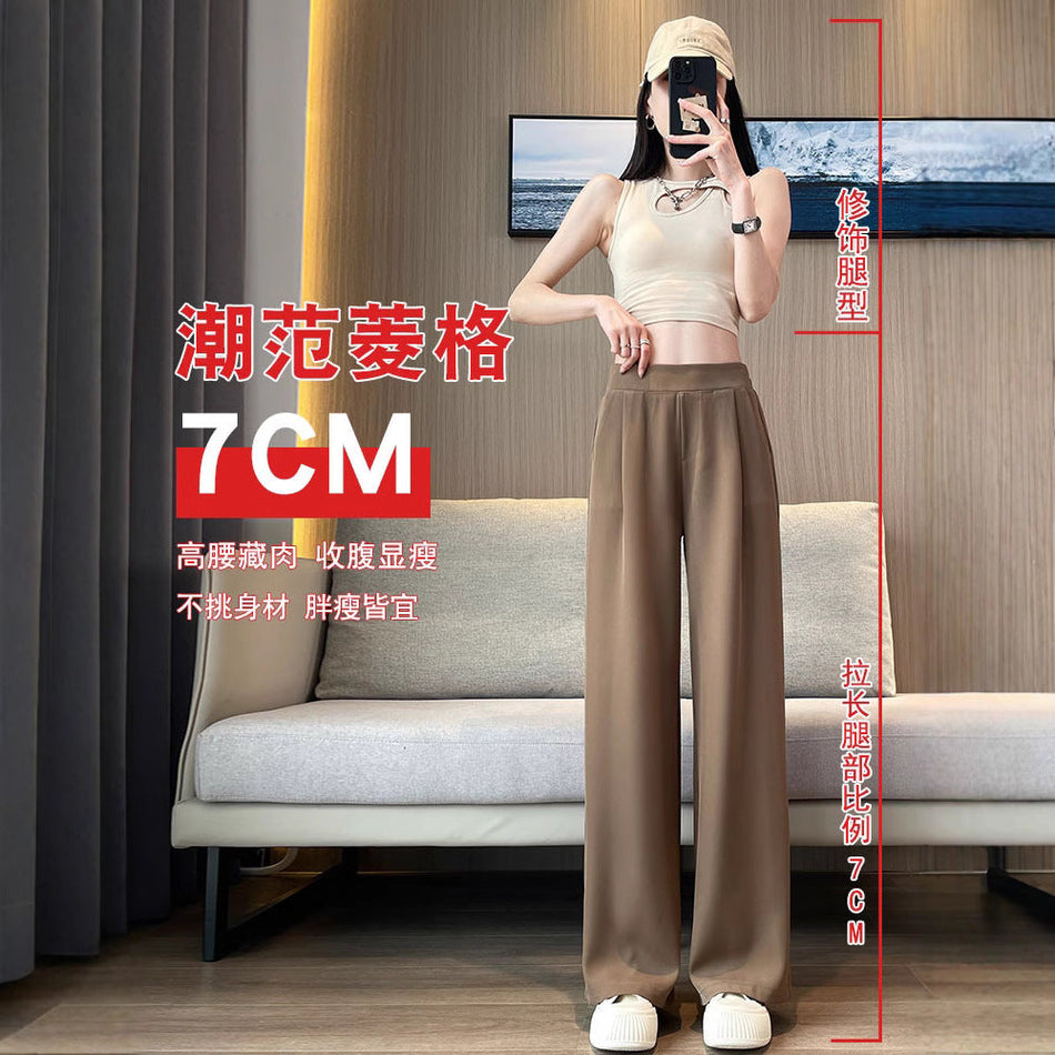 High Waist Wide Leg Suit Pants for Women Plus Size