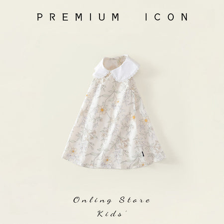 Girls Floral Sleeveless Lapel Princess Dress – Kids Fashion Nepal | Tudoholic