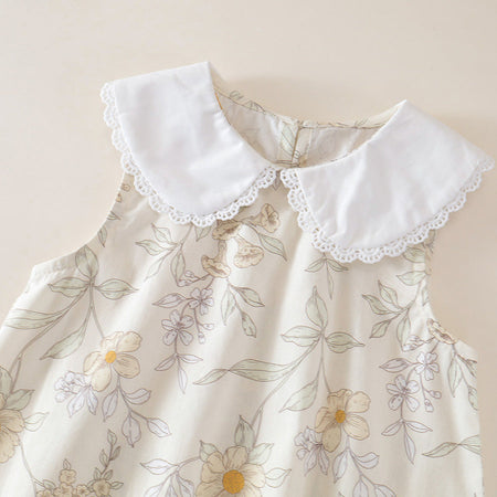 Girls Floral Sleeveless Lapel Princess Dress – Kids Fashion Nepal | Tudoholic