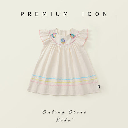 Girls Cotton Fly Sleeve Embroidery Summer Dress – Summer Kids Fashion Nepal | Tudoholic