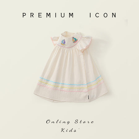 Girls Cotton Fly Sleeve Embroidery Summer Dress – Summer Kids Fashion Nepal | Tudoholic
