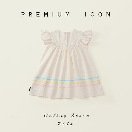 Girls Cotton Fly Sleeve Embroidery Summer Dress – Summer Kids Fashion Nepal | Tudoholic