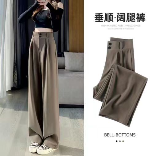 High Waist Wide Leg Straight Pants for Women