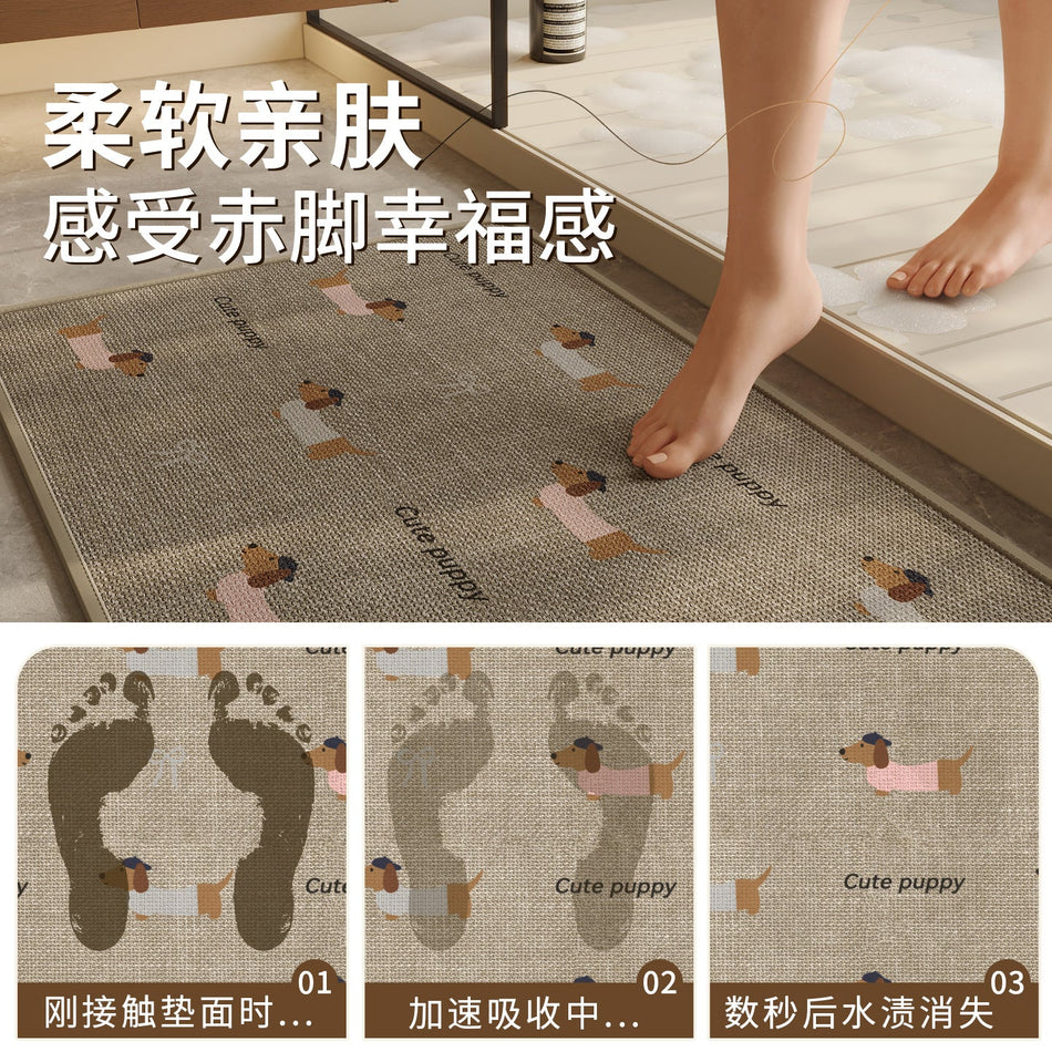 "Artisan Texture" Series: Imitation Linen Soft Diatomite Mat