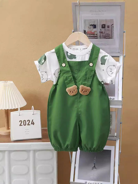 Kids Summer Short Sleeve Overalls Set 2025 – Summer Kids Fashion Nepal | Tudoholic