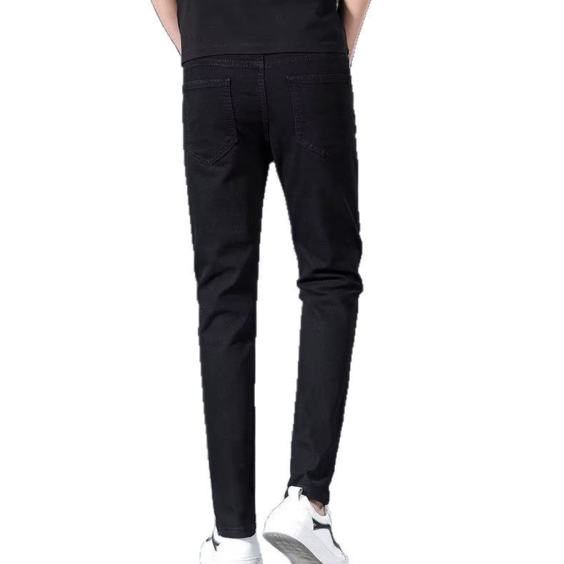 Men’s Fleece-Lined Korean Slim Winter Jeans