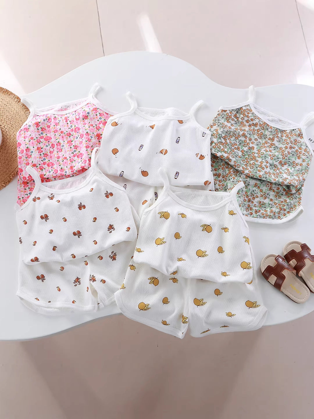 Girls Cotton Vest Shorts Set Summer Home Outfit – Summer Kids Fashion Nepal | Tudoholic